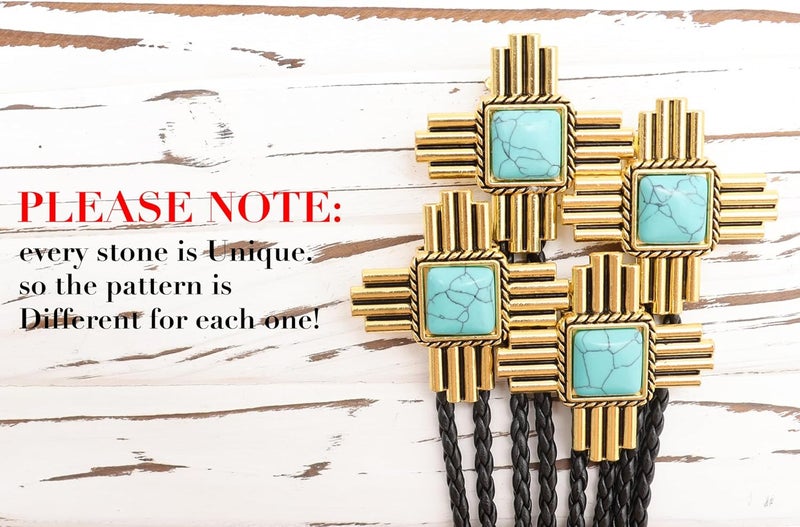 Wentur Stone Bolo Ties for Men Western - Vintage Cowboy Bolo Tie for Women Western Costume Accessories - Image 5